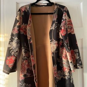 Velour floral duster